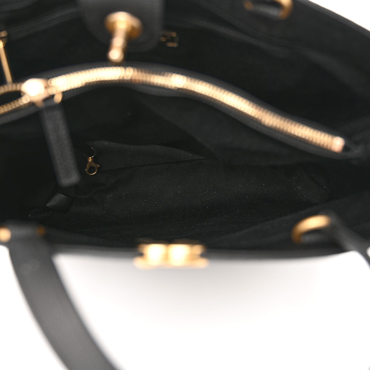 Caviar Stitched Large Shopping Tote Bag Black