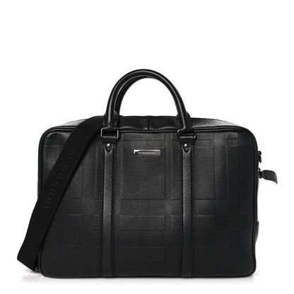 Burberry Heritage Grain Check Embossed Briefcase Black 1 of 10
