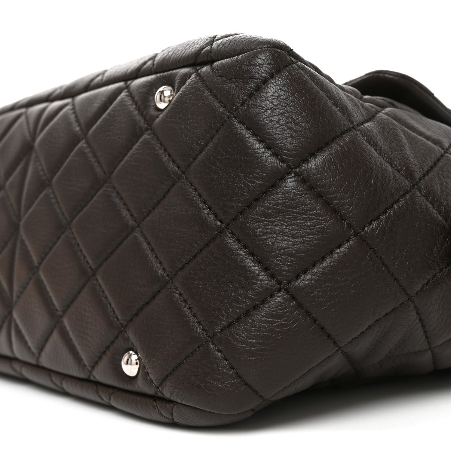 Chanel Lambskin Quilted Travel Flap Tote Dark Brown 10 of 10