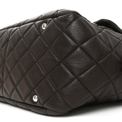 Chanel Lambskin Quilted Travel Flap Tote Dark Brown 10 of 10