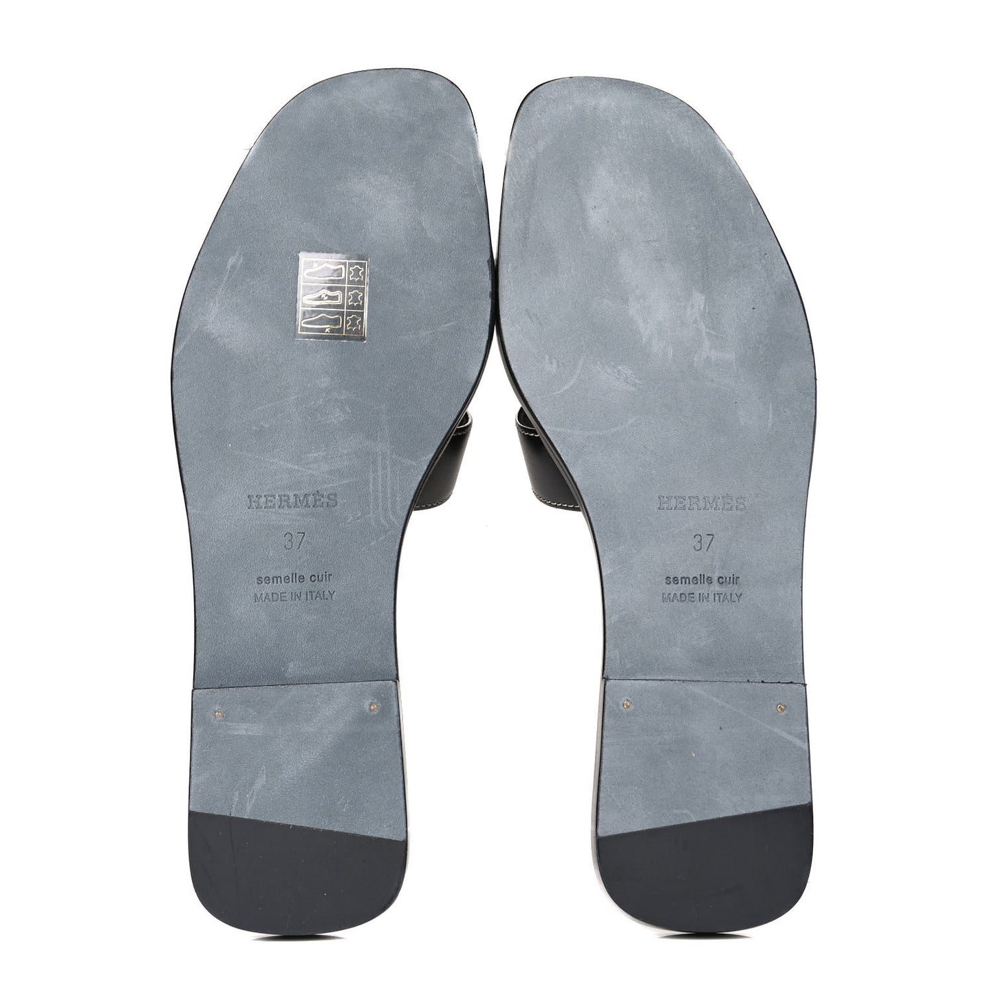 Box Calfskin Oran Sandals 37 Black