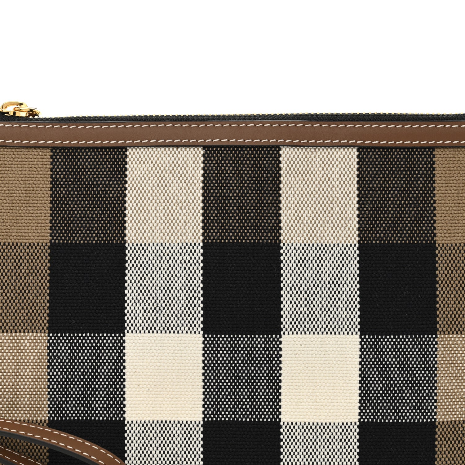 Burberry House Check Peyton Wristlet Pouch Taupe Brown 1755983