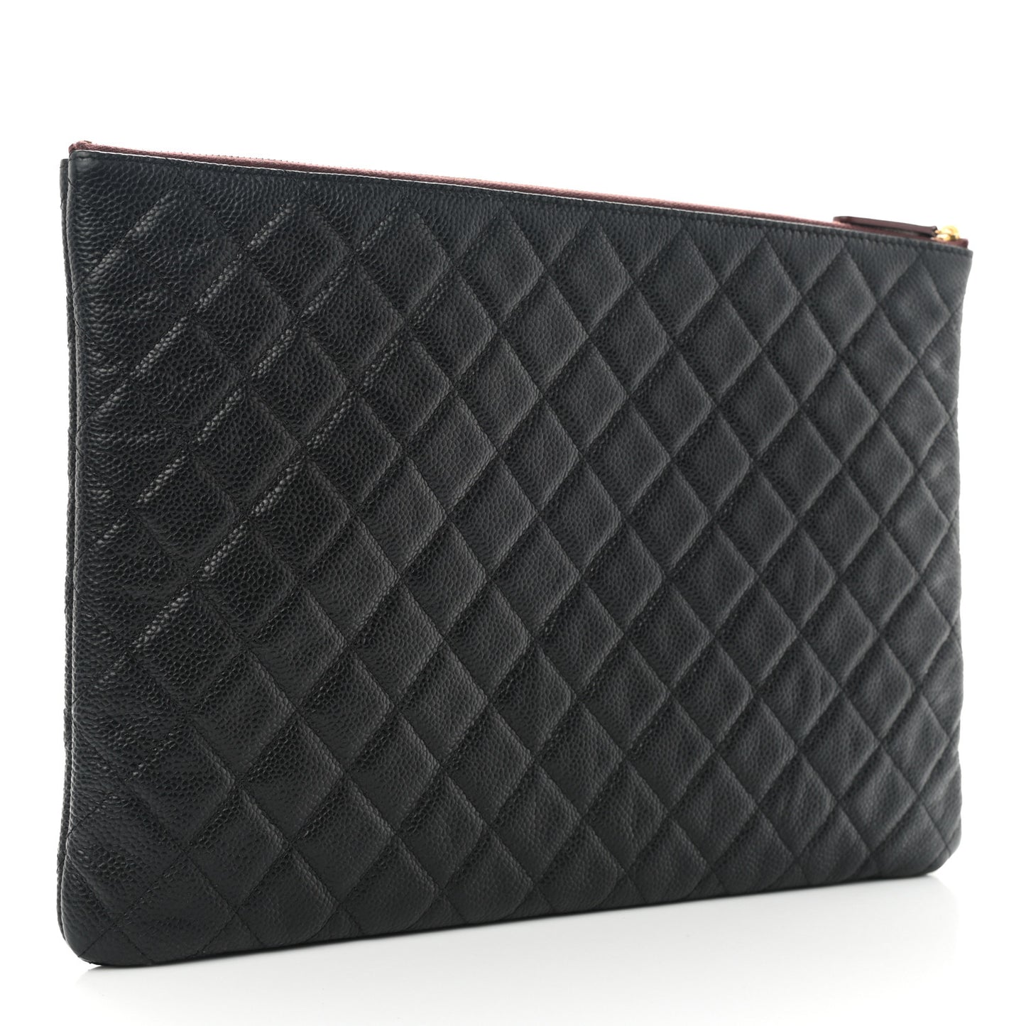 Caviar Quilted Large Cosmetic Case Black
