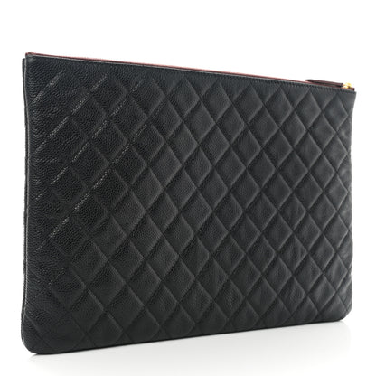 Chanel Caviar Quilted Large Cosmetic Case Black 3 of 7