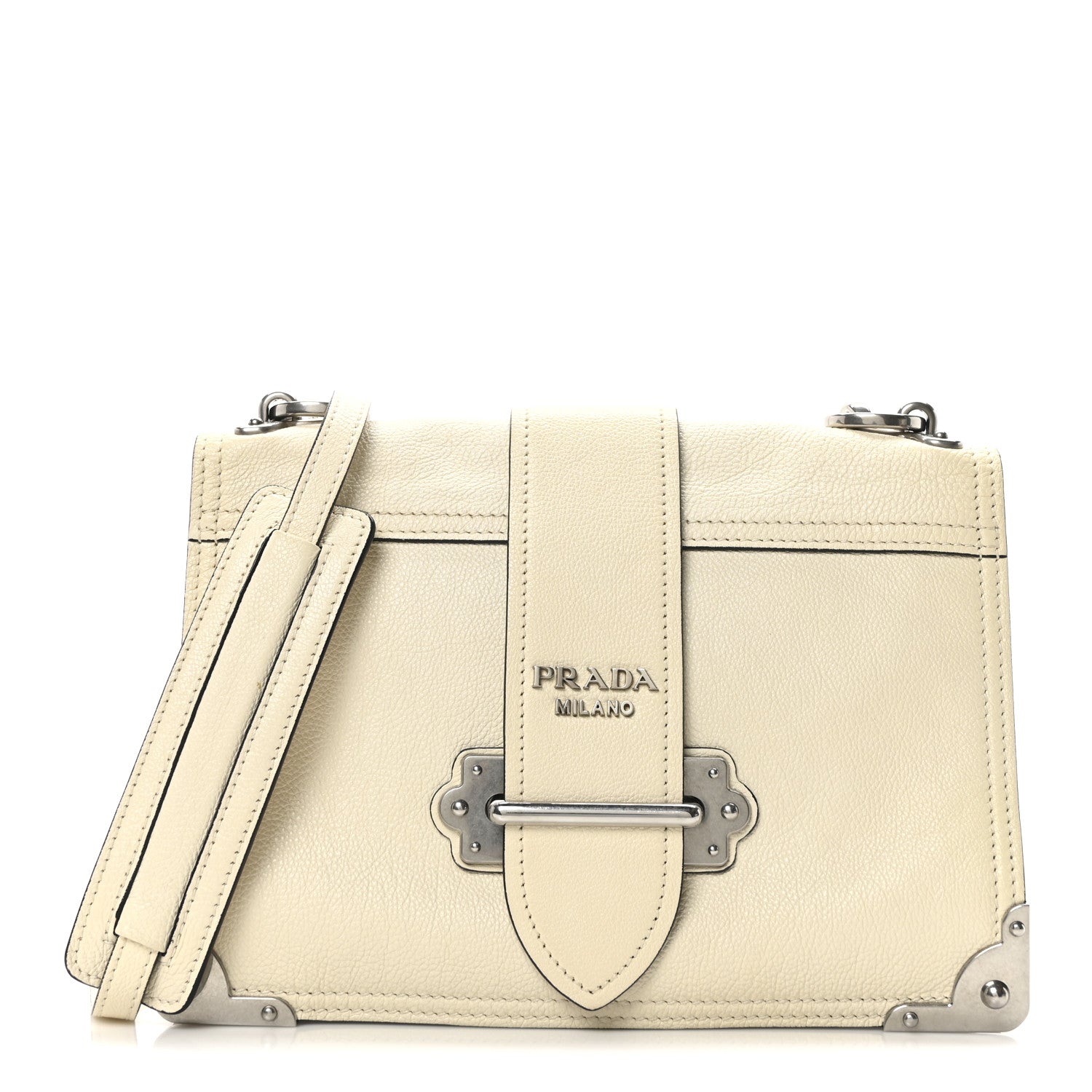 Prada Glace Calfskin Large Soft Cahier Bag White 1 of 9
