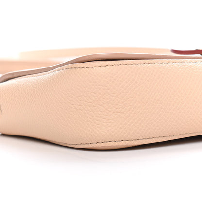 Celine Grained Shiny Calfskin Strap Clutch Light Taupe Red 9 of 10