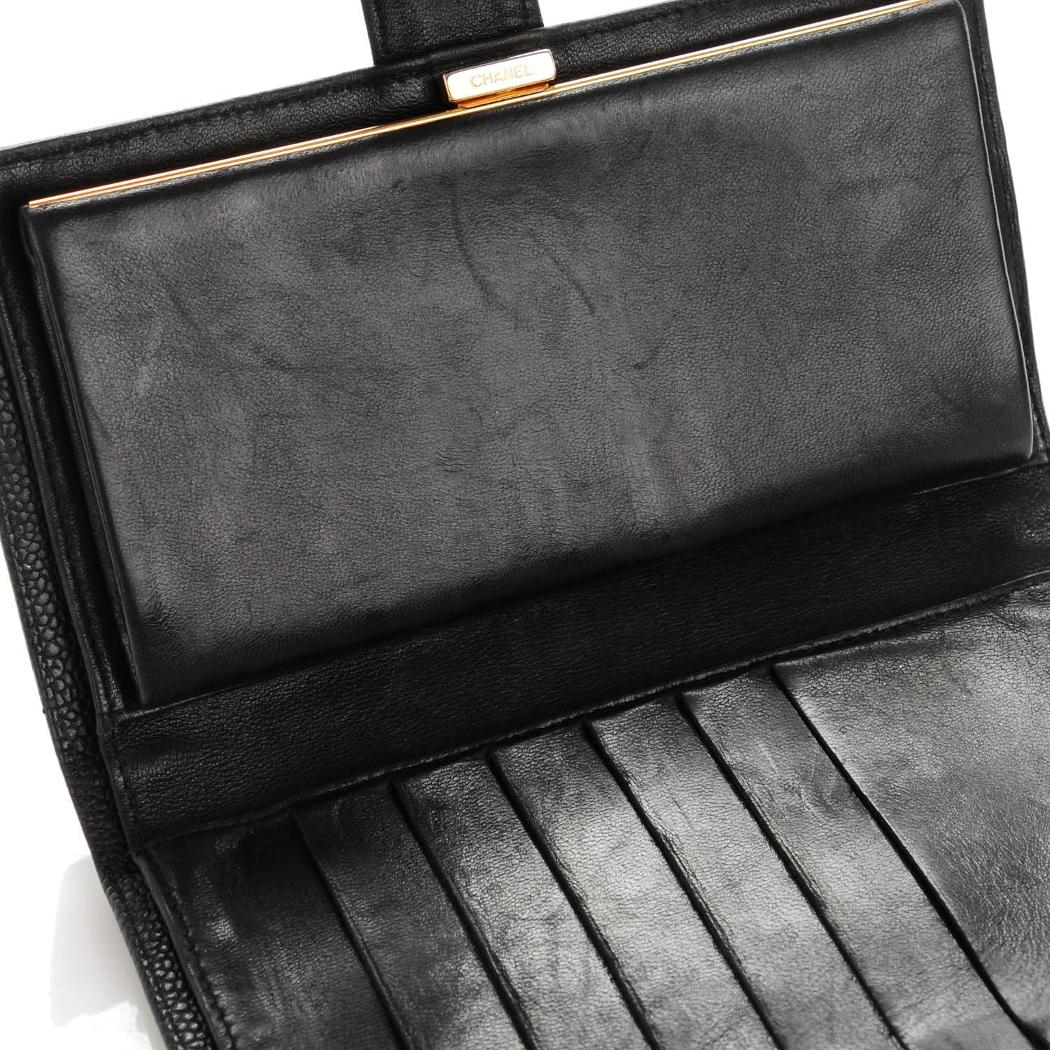 Chanel Caviar Timeless CC French Wallet Black 9 of 10