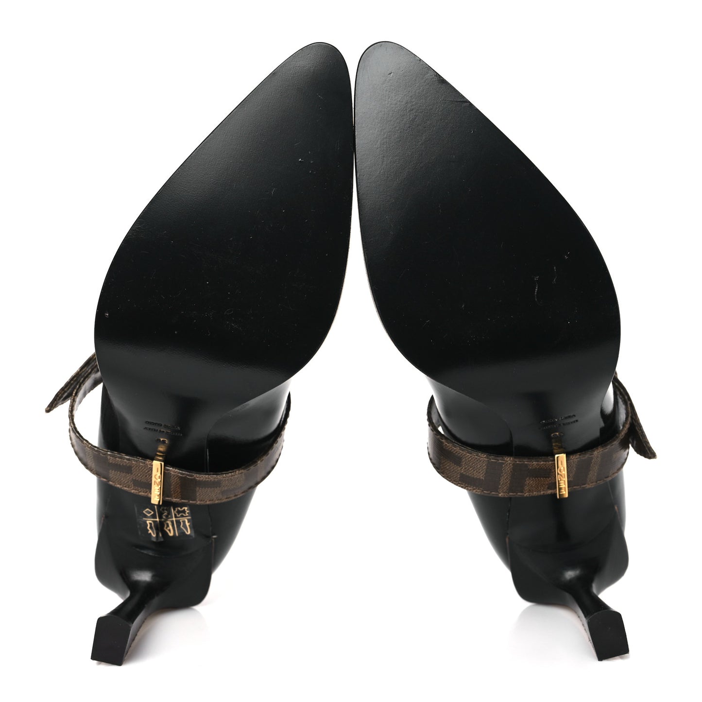 Glossy Neoprene Glazed Fabric FF FFrame Court Mary Jane Slingback Pumps 39 Black Tobacco Moro