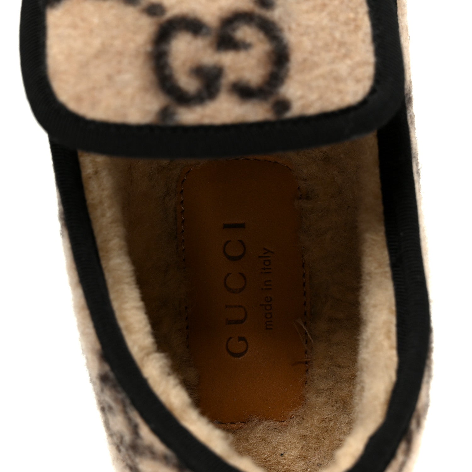 Gucci Covered Wool GG Monogram Womens Fria Horsebit Loafers 35.5 Beige Ebony Black Butterscotch 7 of 10