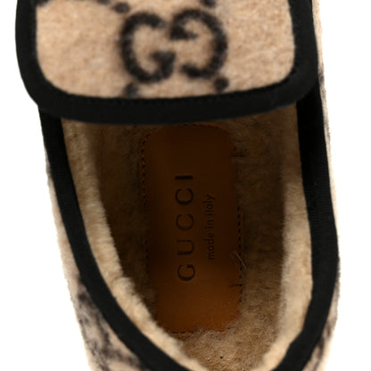 Gucci Covered Wool GG Monogram Womens Fria Horsebit Loafers 35.5 Beige Ebony Black Butterscotch 7 of 10