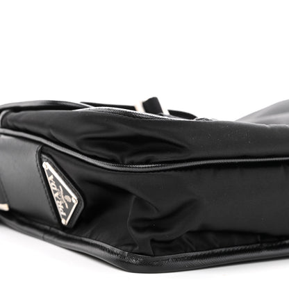 Prada Tessuto Nylon Saffiano Logo Messenger Bag Black 8 of 9