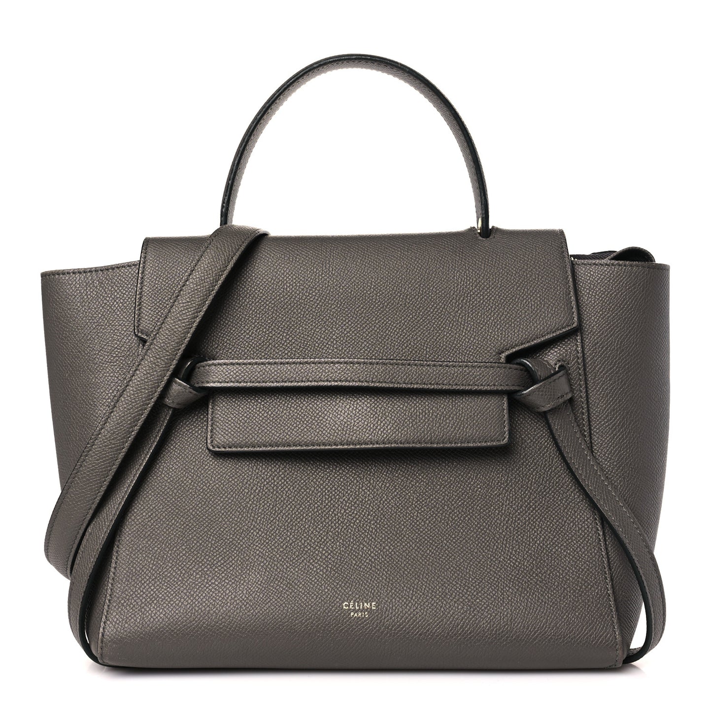 Grained Calfskin Micro Belt Bag Grey