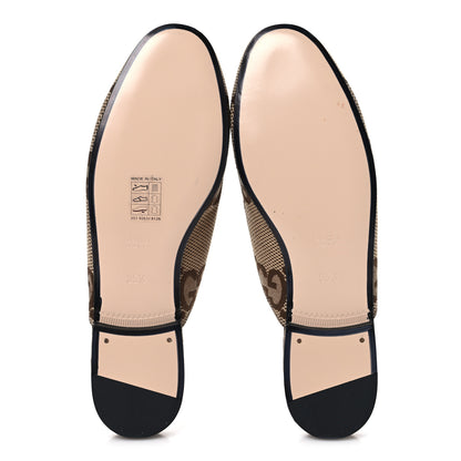 Gucci Monogram Jumbo GG Malaga Kid Womens Princetown Slippers 35.5 Camel Ebony New Acero Beige 6 of 10