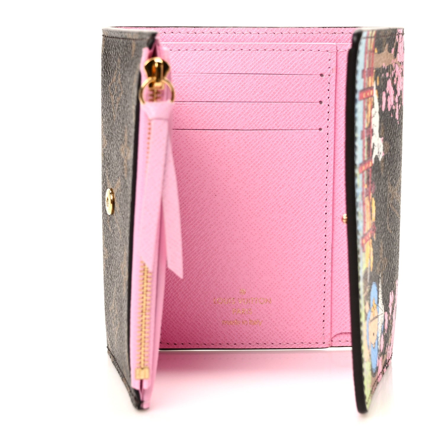 Louis Vuitton Monogram 2021 Christmas Animation Japanese Garden Victorine Wallet Wisteria Pink 5 of 7