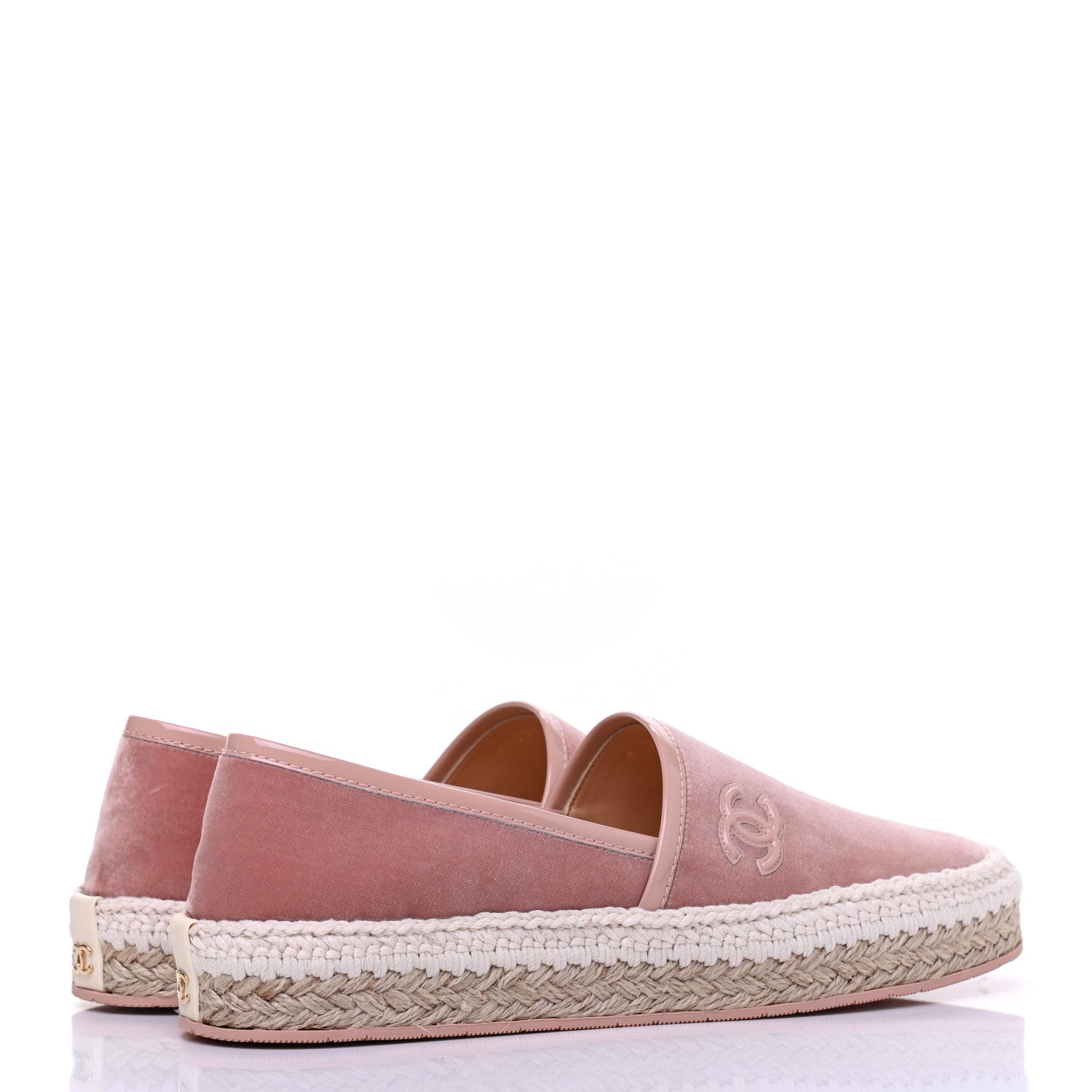 Chanel Velvet Patent CC Espadrilles 36 Pink 4 of 9
