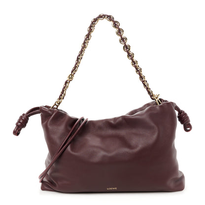 Loewe Mellow Nappa Donut Chain Large Flamenco Knot Clutch Dark Burgundy 1 of 11