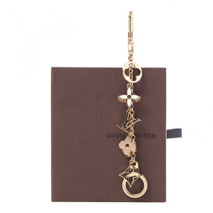 Louis Vuitton Brass Enamel Fleur De Monogram Bag Charm Chain Gold 5 of 5