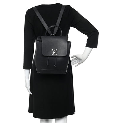 Louis Vuitton Calfskin Lockme Backpack Black 2 of 12