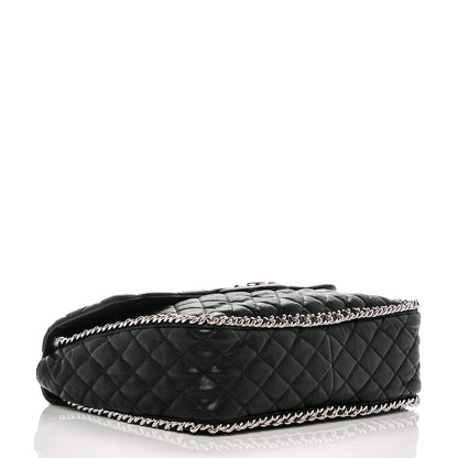 Chanel Washed Lambskin Quilted Maxi Chain Around Flap Black 4 of 7