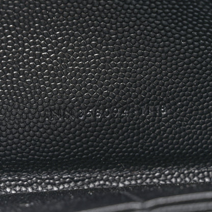 Saint Laurent Grain De Poudre Matelasse Chevron Monogram Monochrome Zip Around Wallet Black 7 of 12