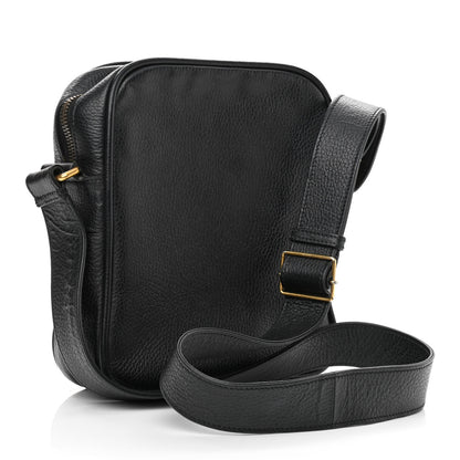 Gucci Grained Calfskin Logo Messenger Bag Black 3 of 13