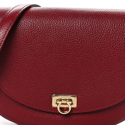 Salvatore Ferragamo Grained Calfskin Gancini Crossbody Flap Carmine 9 of 11