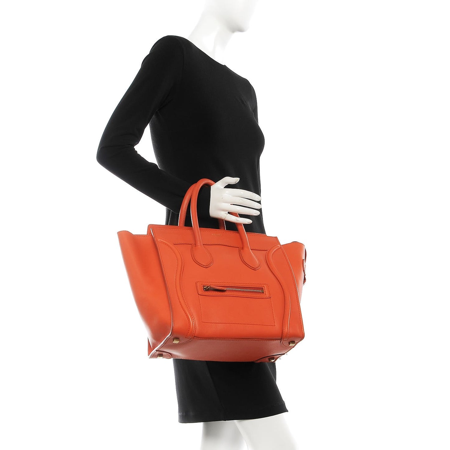 Smooth Calfskin Mini Luggage Bright Orange
