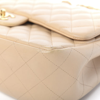 Chanel Lambskin Quilted Jumbo Double Flap Beige 13 of 18