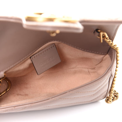 Gucci Calfskin Matelasse Super Mini GG Marmont Shoulder Bag Porcelain Rose 5 of 10