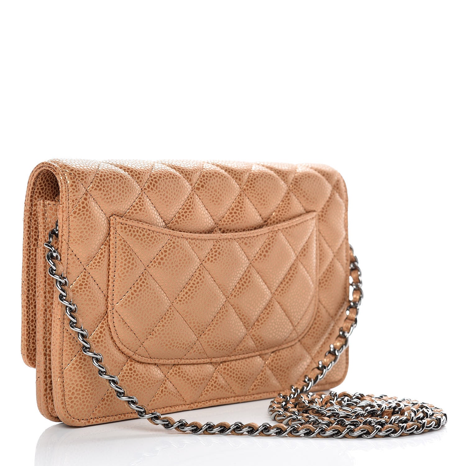 Chanel Metallic Caviar Quilted Wallet On Chain WOC Copper 3 of 11
