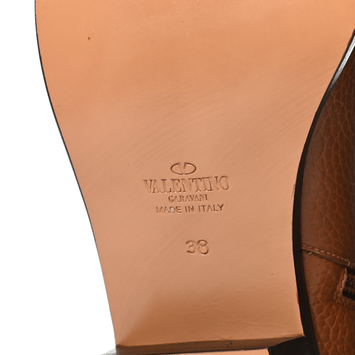 Valentino Garavani Grained Calfskin Rockstud Single Buckle 35mm Cowboy Ankle Boots 38 Tobacco 6 of 8