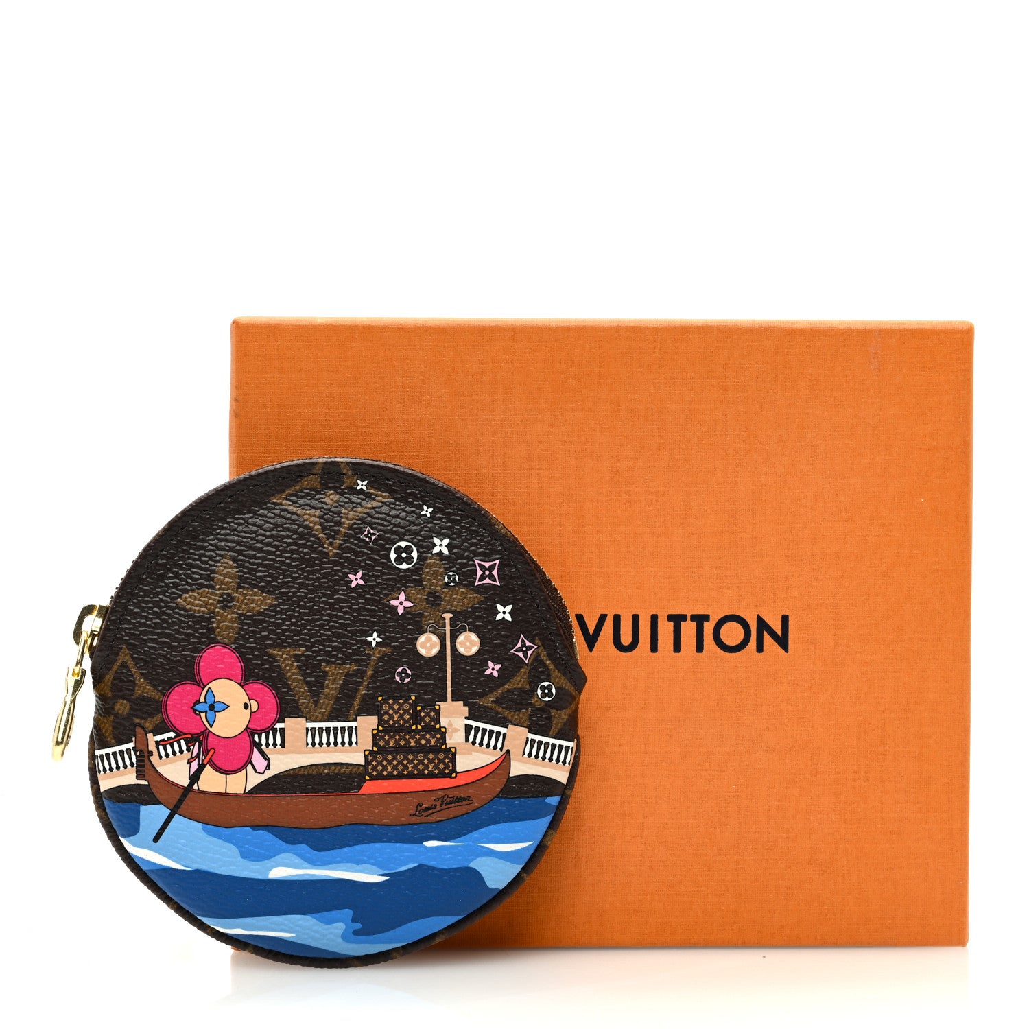 Louis Vuitton Monogram 2019 Christmas Animation Round Coin Purse Blue 7 of 7