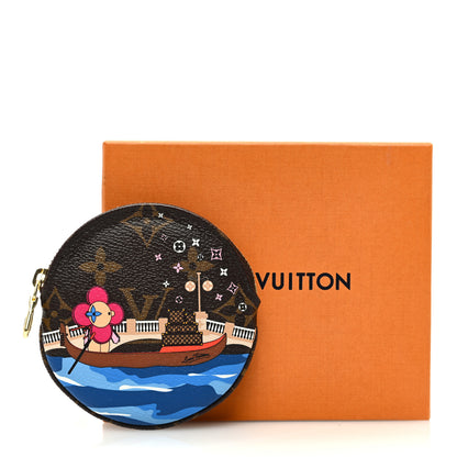 Louis Vuitton Monogram 2019 Christmas Animation Round Coin Purse Blue 7 of 7