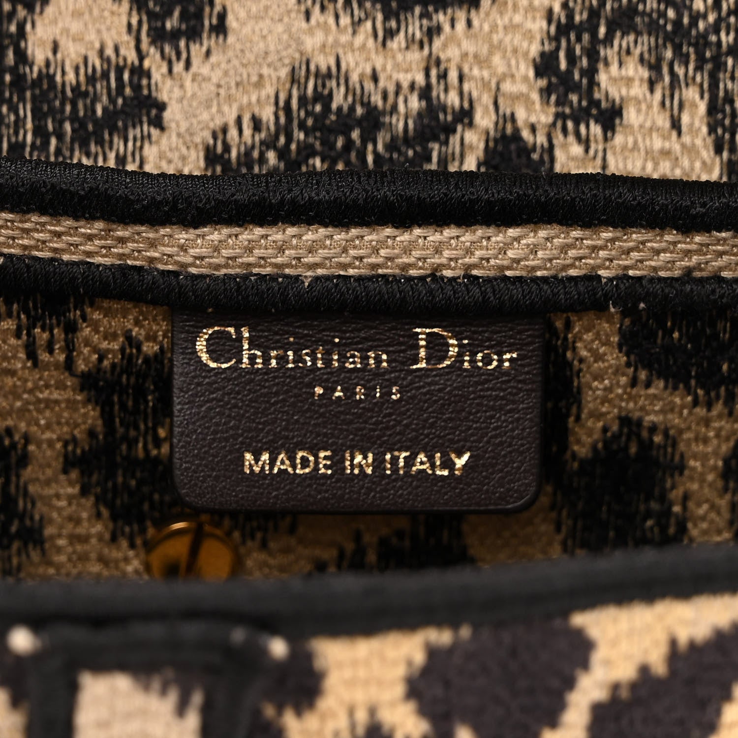 Christian Dior Canvas Mizza Embroidered Saddle Bag Beige Multicolor 6 of 12