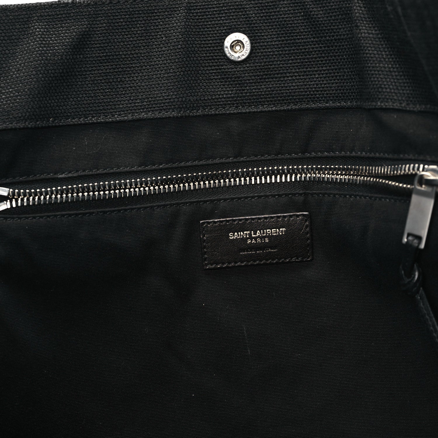 Saint Laurent Raffia Linen Calfskin Rive Gauche Tote Black 6 of 13