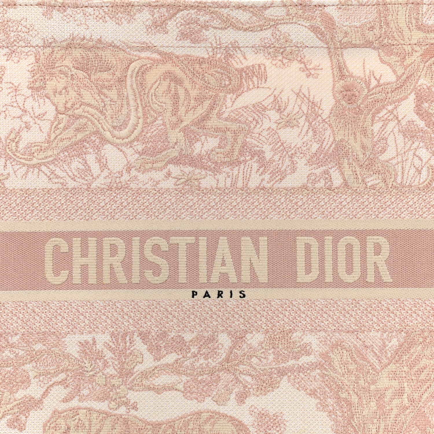 Christian Dior Canvas Toile De Jouy Embroidered Large Book Tote Pink 7 of 10