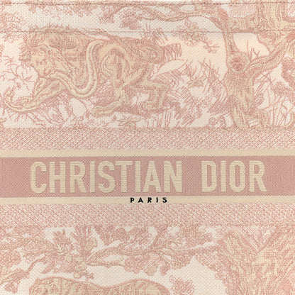 Christian Dior Canvas Toile De Jouy Embroidered Large Book Tote Pink 7 of 10