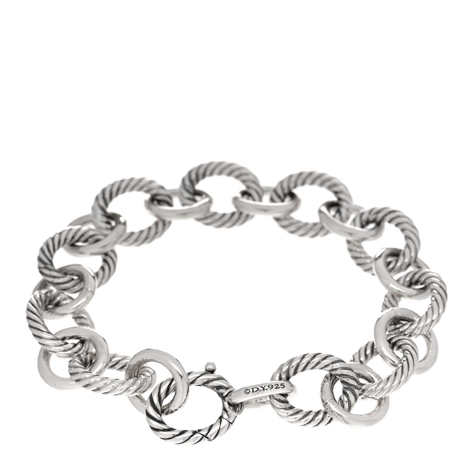 David Yurman Sterling Silver 13mm Large Oval Link Bracelet 2 of 5
