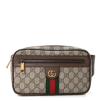 Gucci Soft GG Supreme Monogram Medium Ophidia Belt Bag Dark Brown 1 of 8