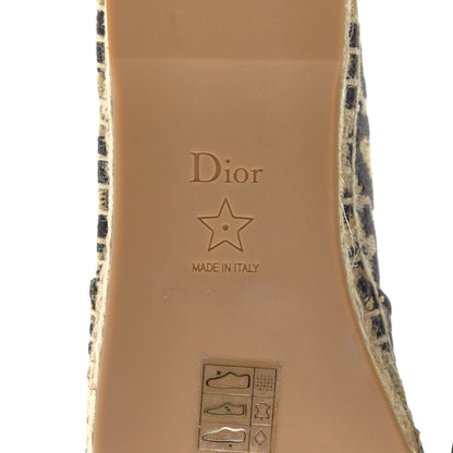 Christian Dior Cotton Embroidered Leopard Print Granville Espadrille 36.5 Natural 6 of 9