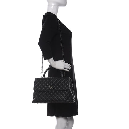 Chanel Caviar Quilted Medium Coco Handle Flap Black 3 of 18