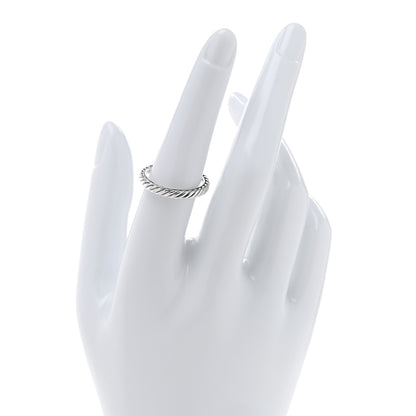 David Yurman Sterling Silver Cable Classics Band Ring 54 7 2 of 4