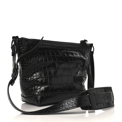 Balenciaga Extra Supple Calfskin Crocodile Embossed Neo Classic Hardware Hobo XS Black 2 of 8
