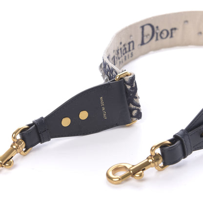Christian Dior Oblique Studded Shoulder Strap Blue 4 of 5