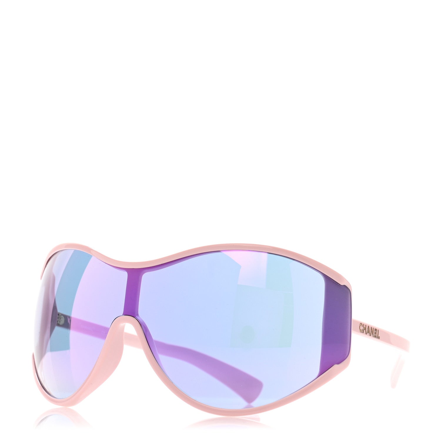 Chanel Acetate Mirror Shield Sunglasses 71475 Pink Blue 1 of 7