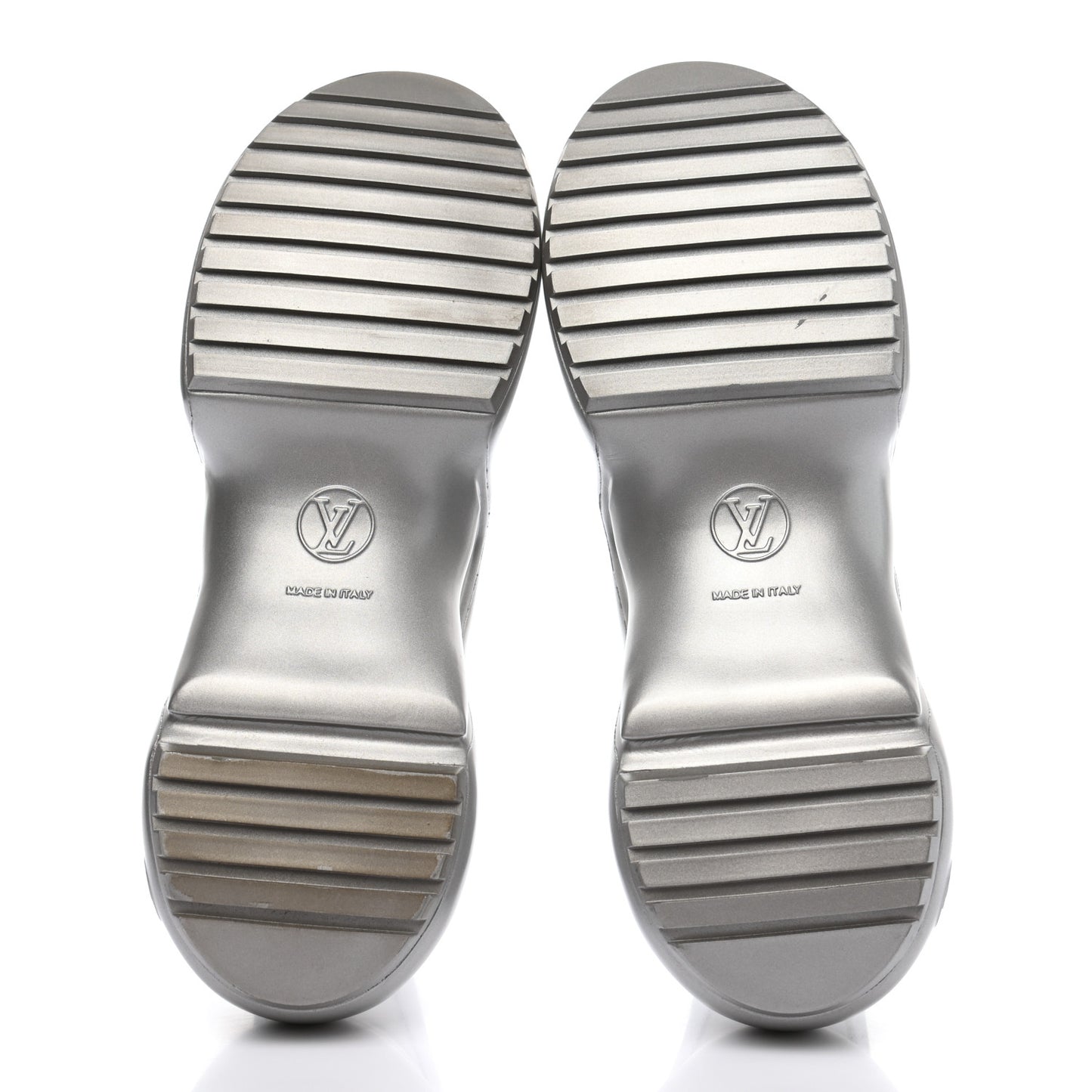 Metallic Calfskin Technical Nylon LV Archlight Sneakers 40 White Silver