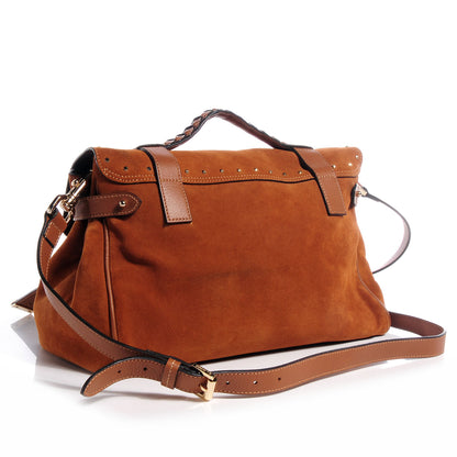 Mulberry Heavy Suede Alexa Tassel Satchel Oak 3 of 13