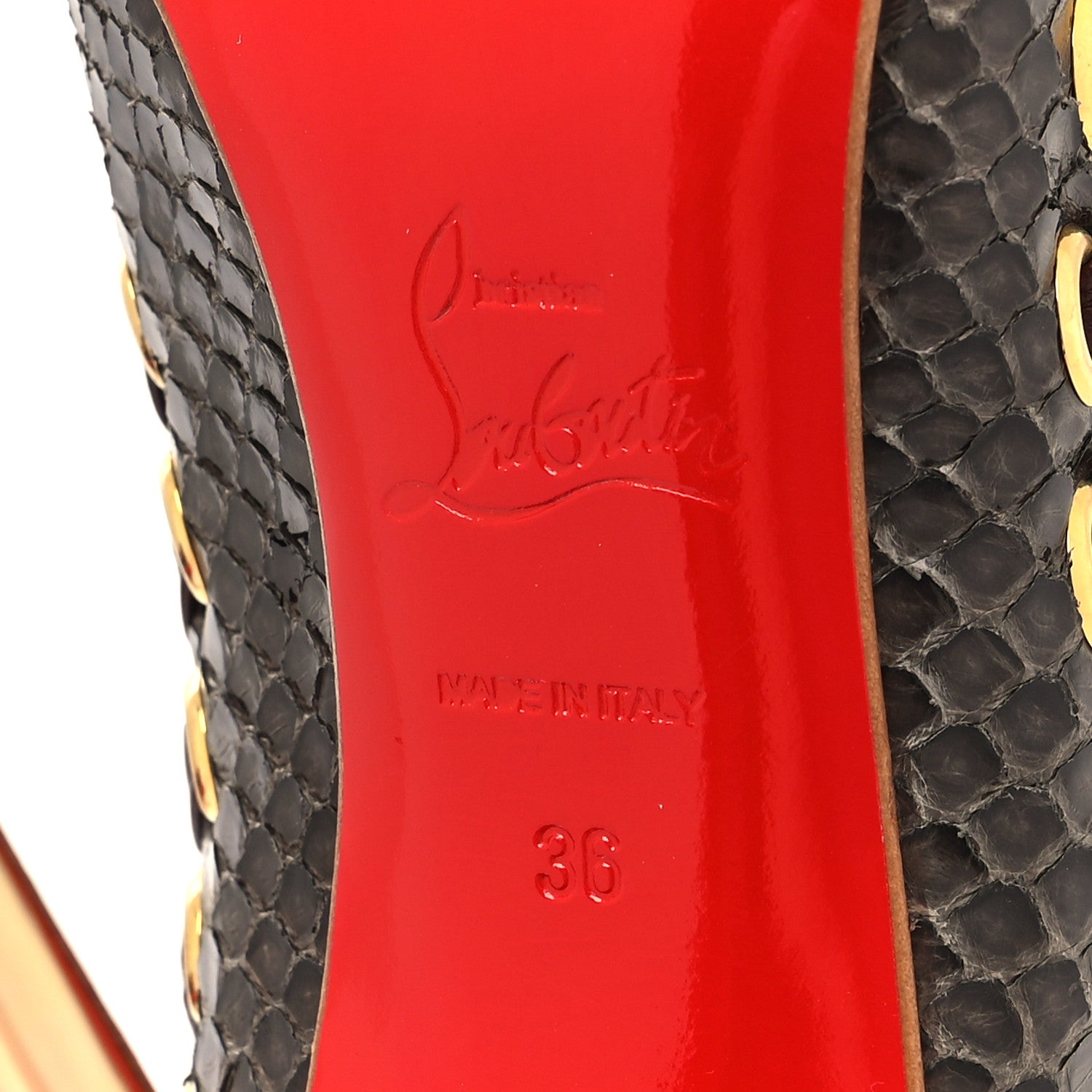 Christian Louboutin Snakeskin Ostri 100 Slingback Pumps 36 Naturel 6 of 9