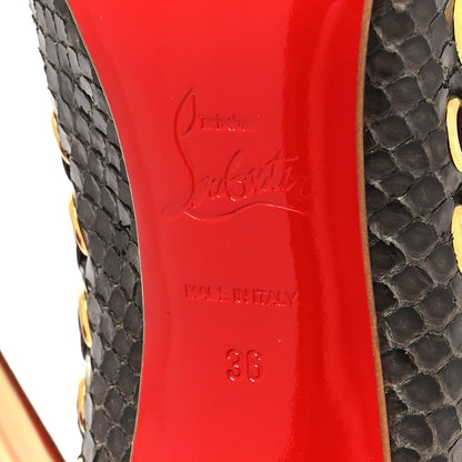 Christian Louboutin Snakeskin Ostri 100 Slingback Pumps 36 Naturel 6 of 9