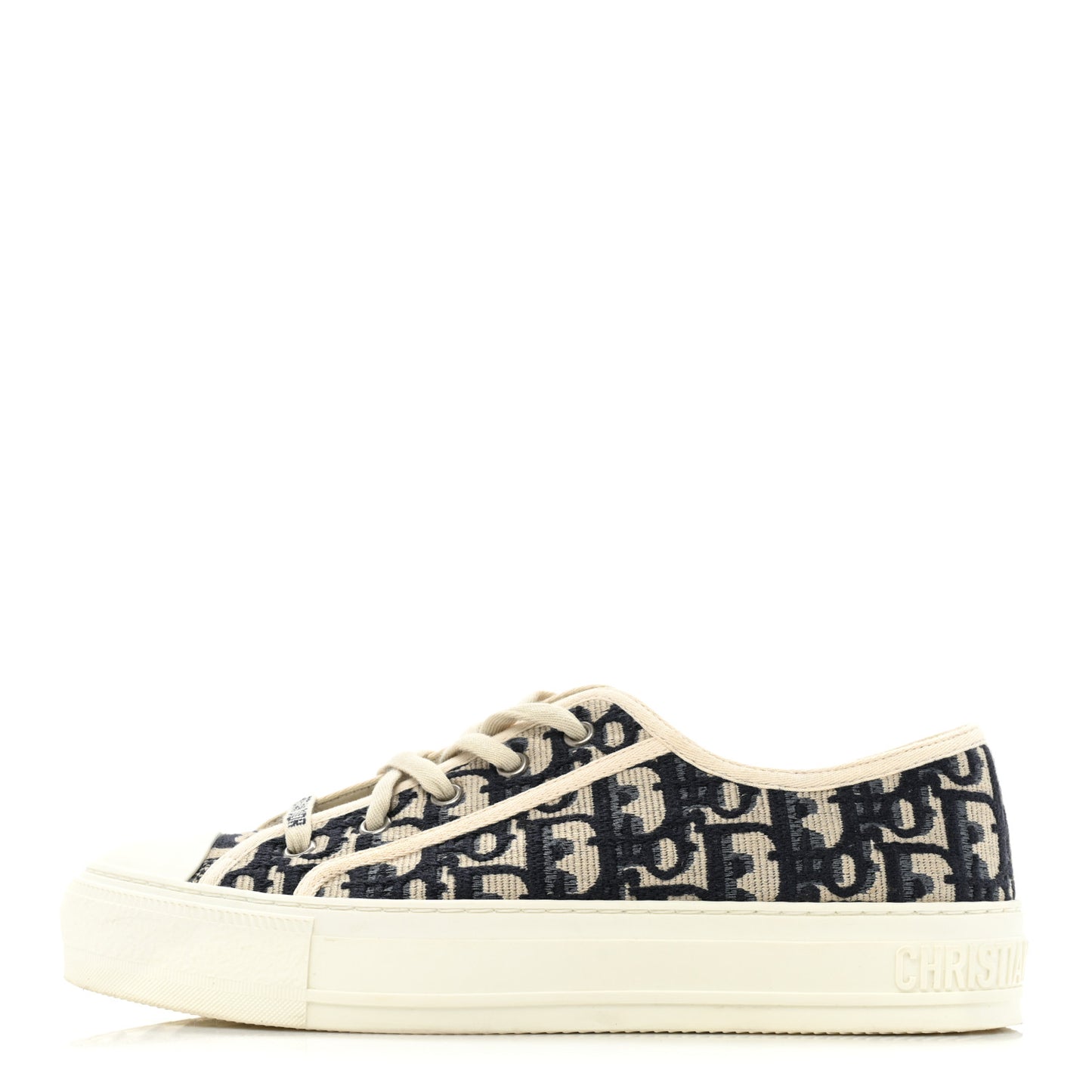 Canvas Oblique Walk'N'Dior Low Top Sneakers 38.5 Deep Blue